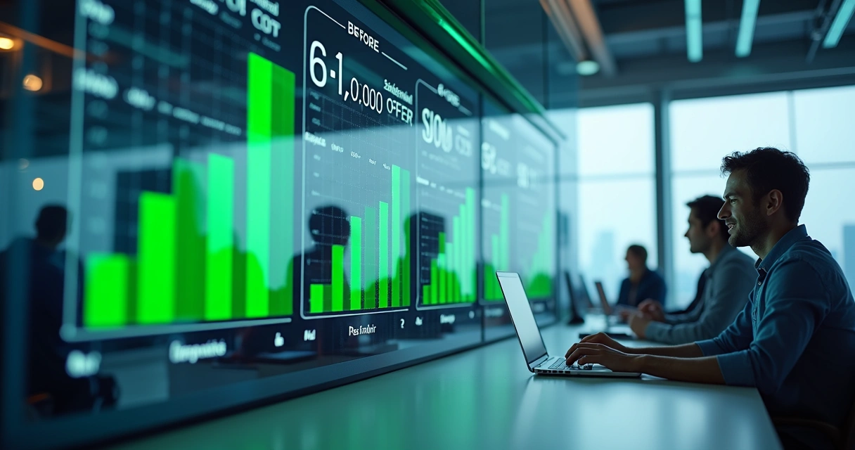 Painel mostrando economia com IA 