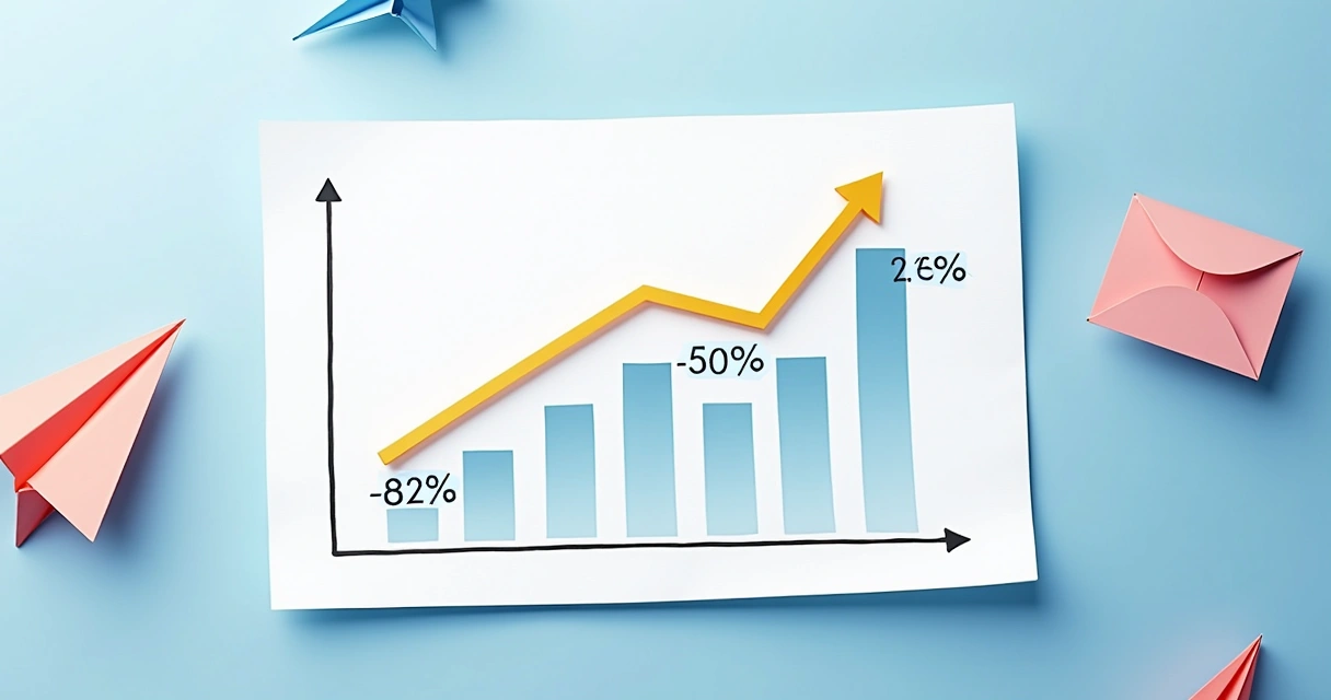 Gráfico de linha mostrando aumento de conversão em campanha digital 