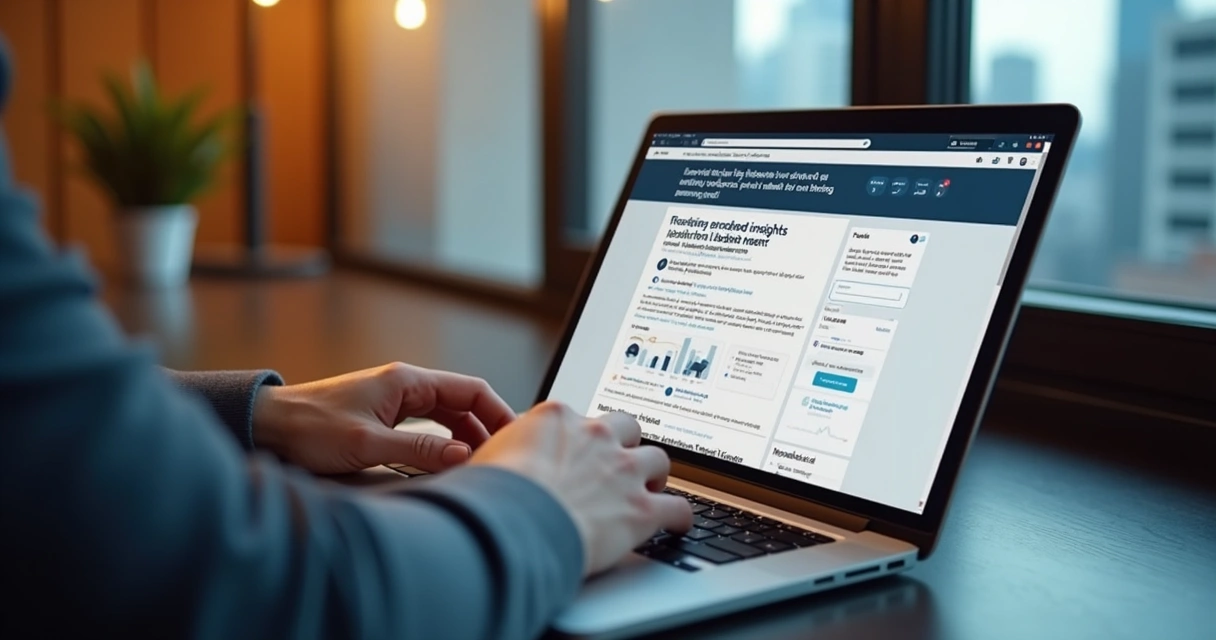 Pessoa digitando post de opinião sobre liderança no LinkedIn