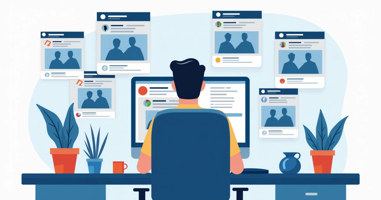 Redes sociais com posts repetidos em layouts diferentes 