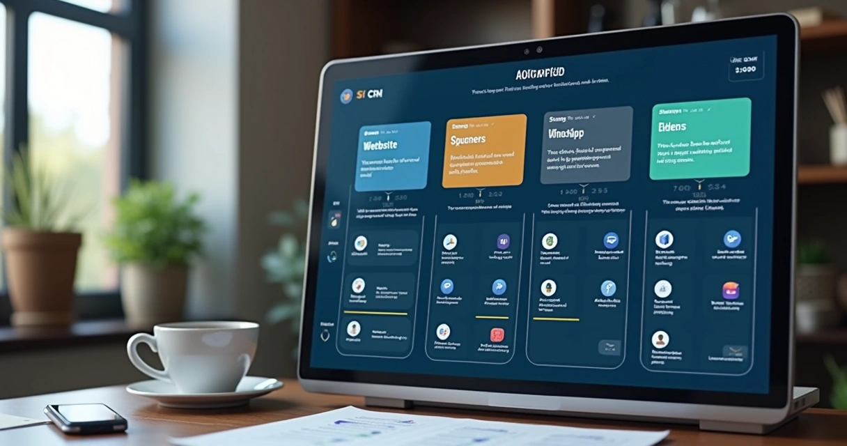 CRM automatizado com leads entrando e fluxos visíveis 