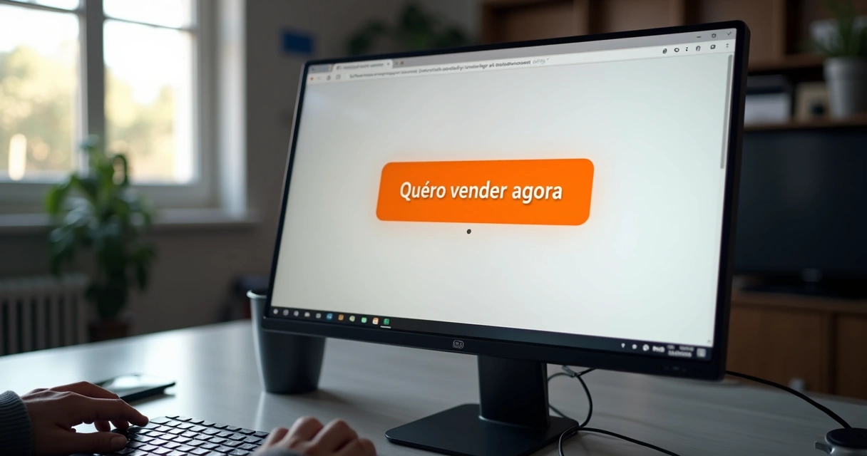 Botão CTA destacado em site de vendas digital 