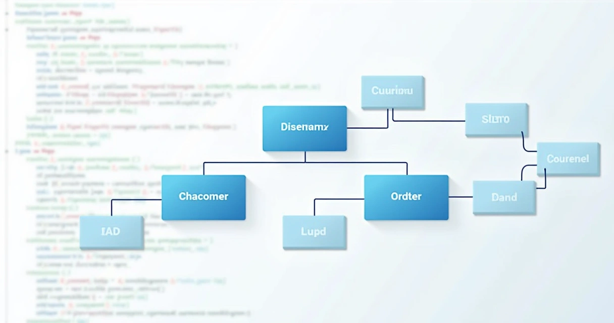 Exemplo de diagrama de classes com caixas e linhas mostrando hierarquia 