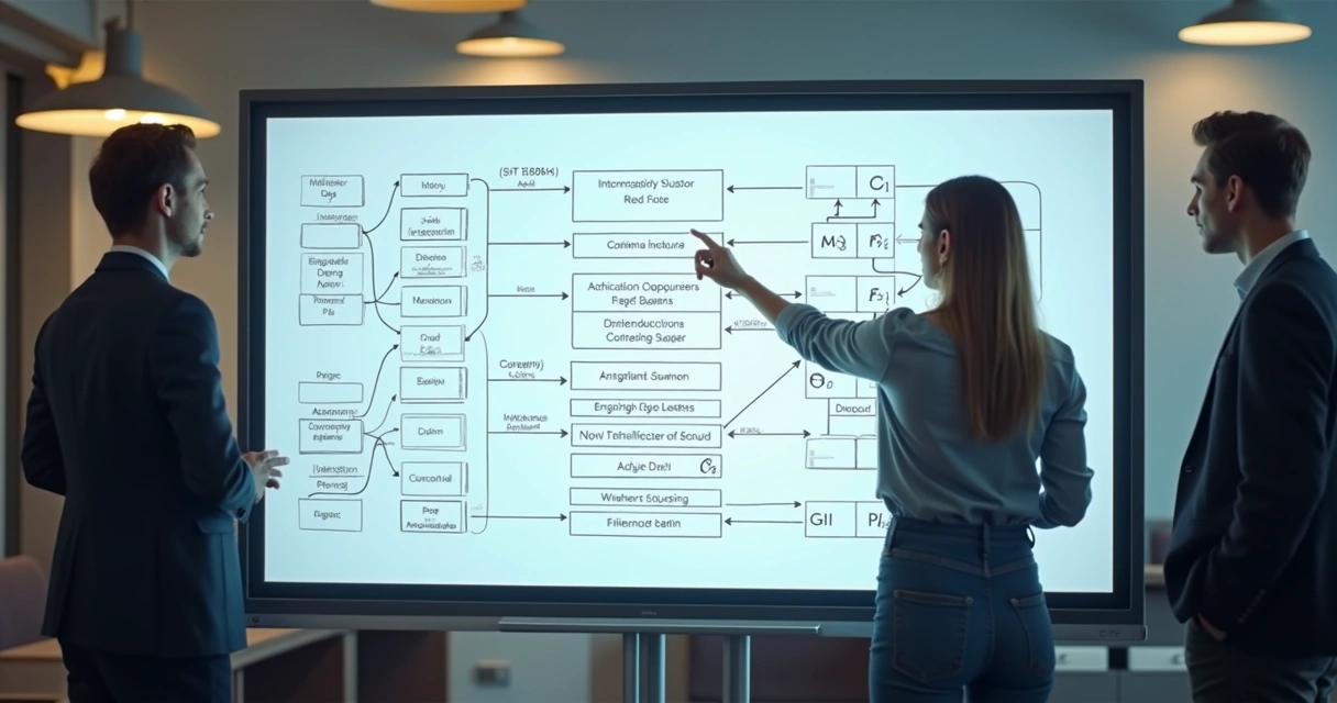 Exemplo de diagrama técnico em quadro digital 