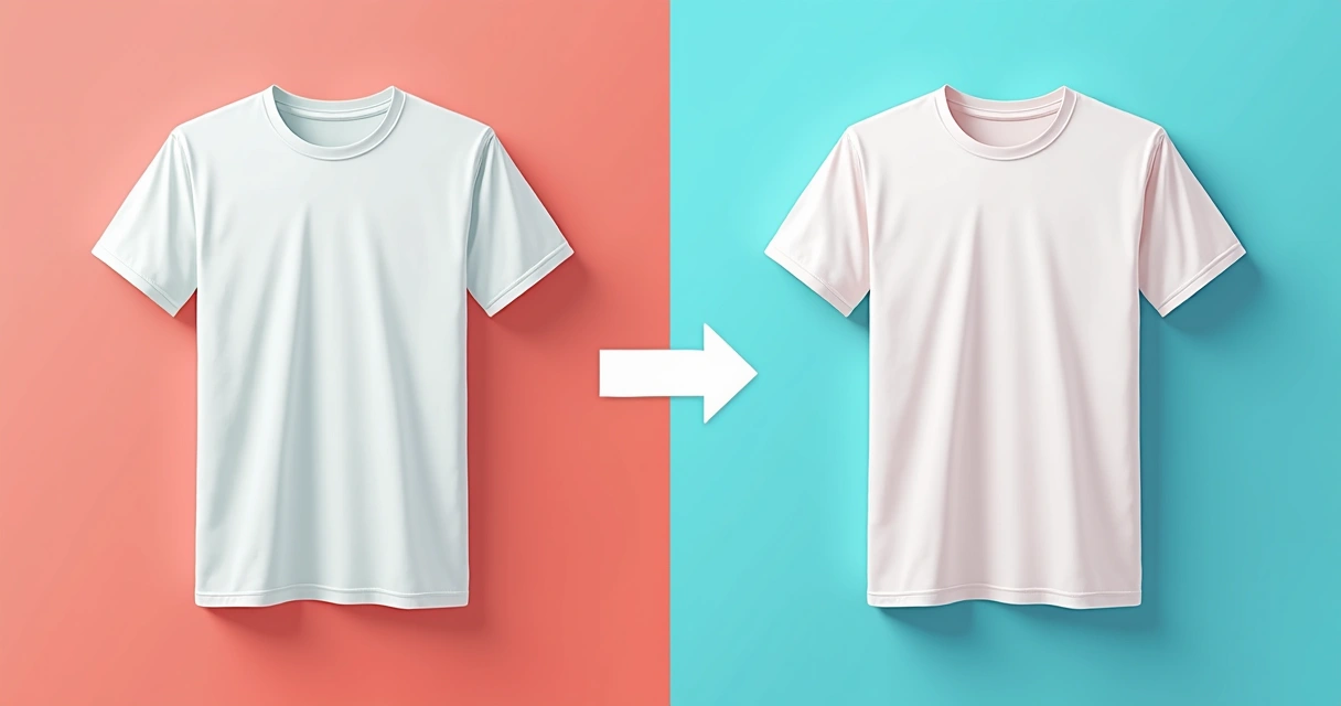 Exemplo visual diferença RGB e CMYK em estampa de camiseta 