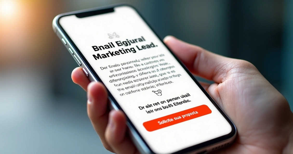 E-mail marketing com texto personalizado e botão de ação 