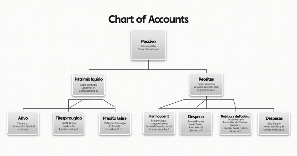 Exemplo de estrutura hierárquica de plano de contas padronizado. 