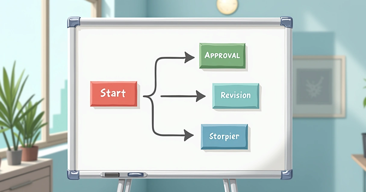 Fluxograma simples representando as etapas de um processo. 