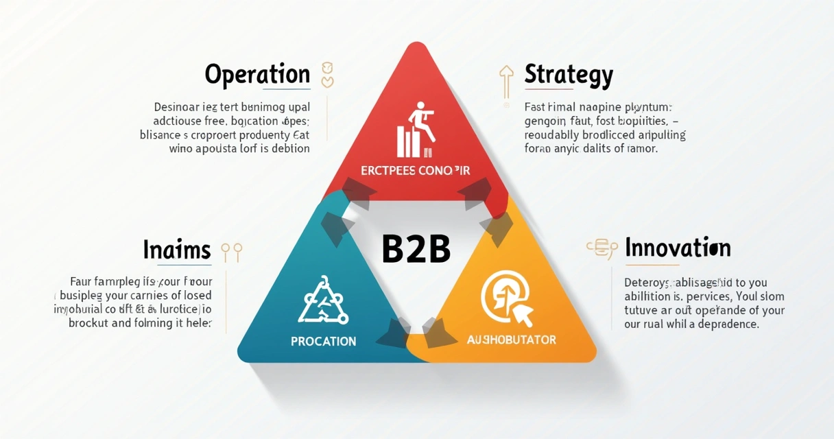 Framework B2B visual em formato de triângulo 