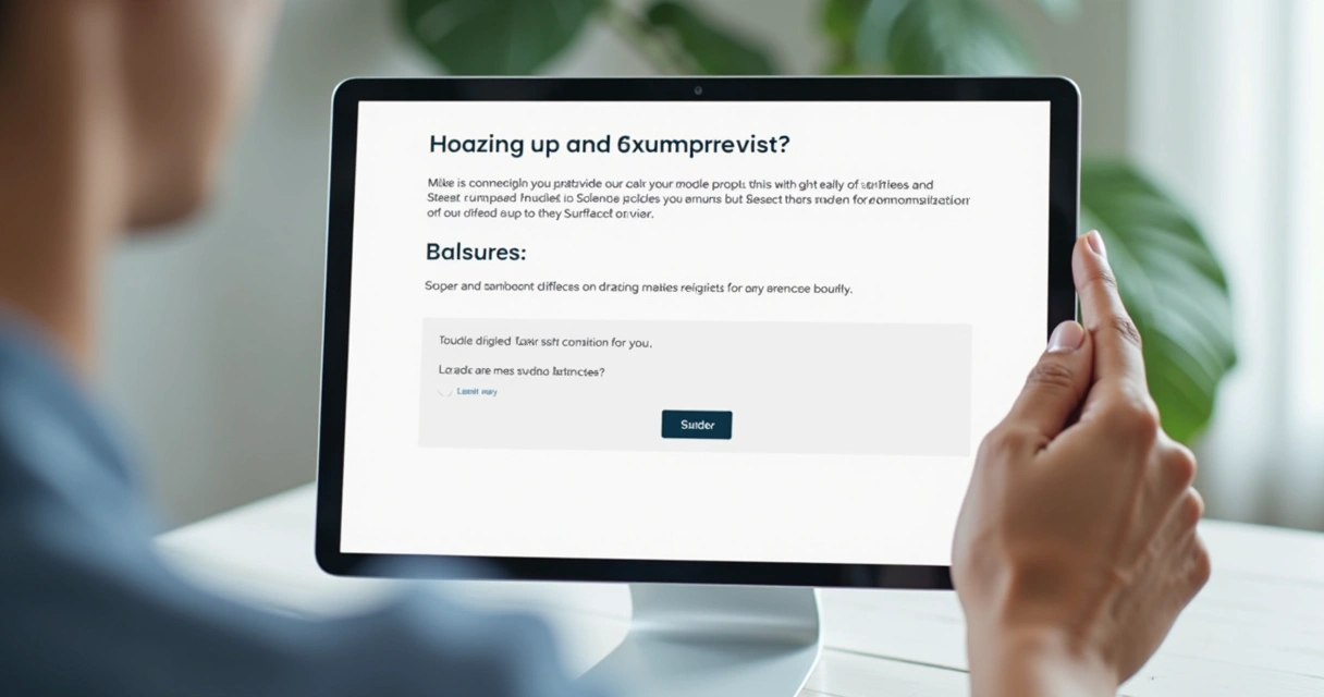 Interface digital simples e clara com textos de fácil leitura
