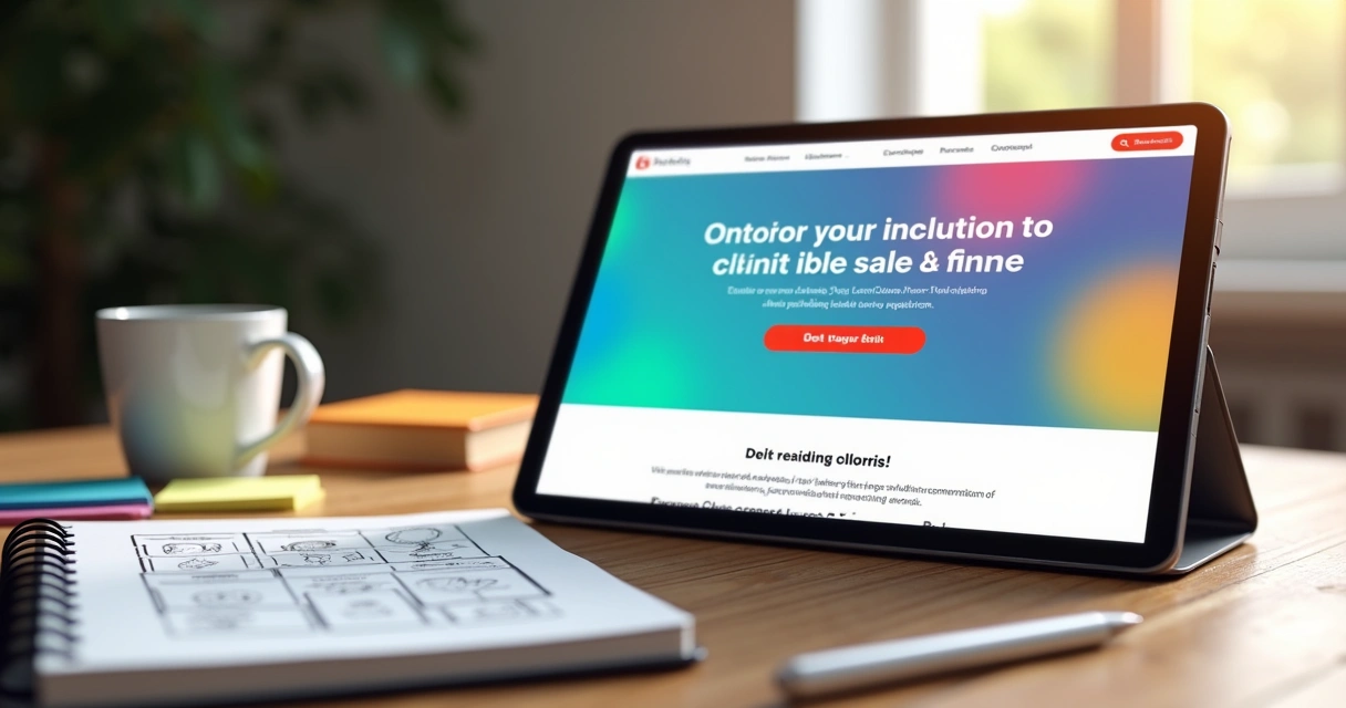 Exemplo de landing page com foco no conteúdo e botão de ação destacado. 