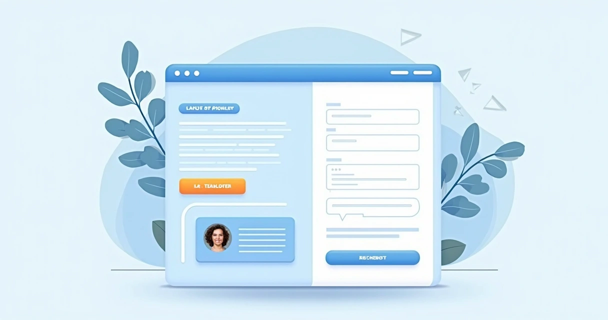 Layout exemplo de landing page otimizada para conversão, com CTA, depoimento e formulário 