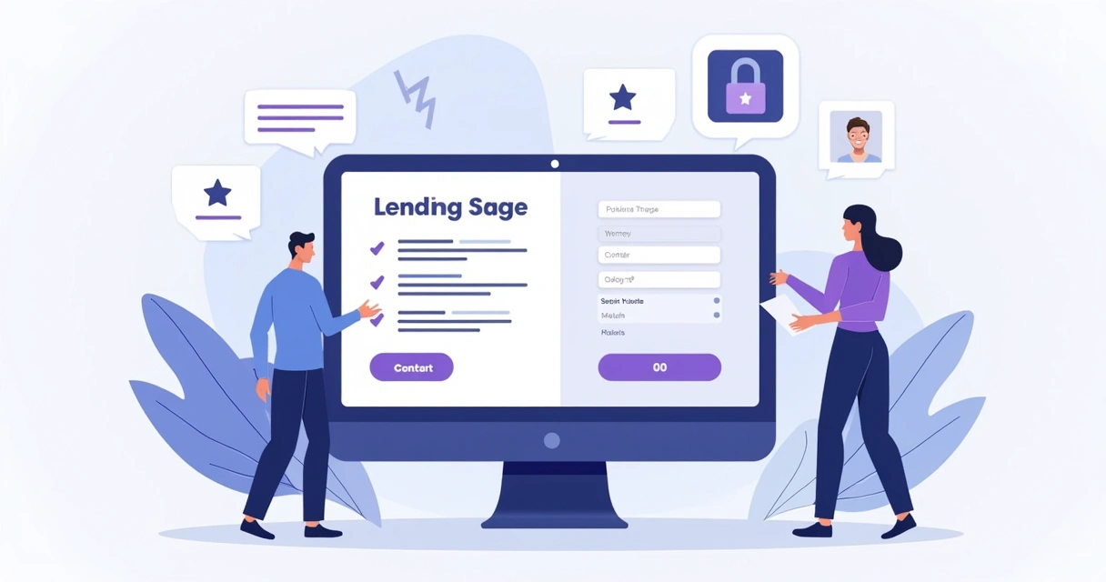 Página de landing page com formulário em destaque e títulos fortes 