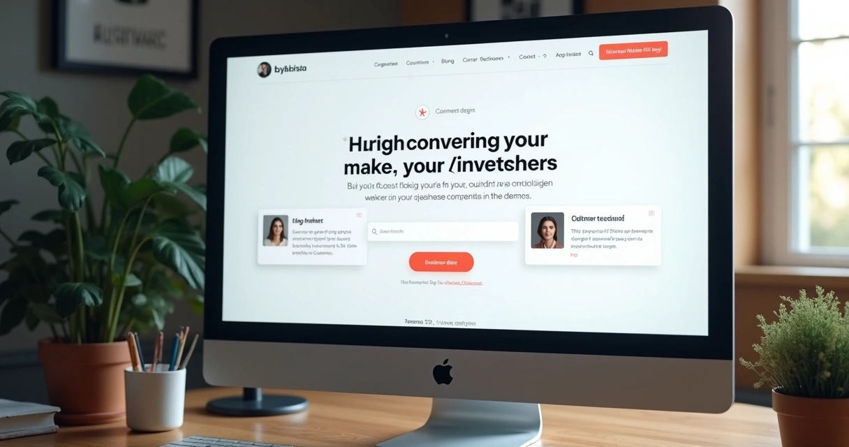 Página de alta conversão destacando CTA, depoimentos e cores suaves