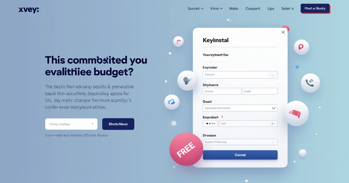 Layout de uma landing page com formulário ao centro, texto explicativo e fundo claro. 