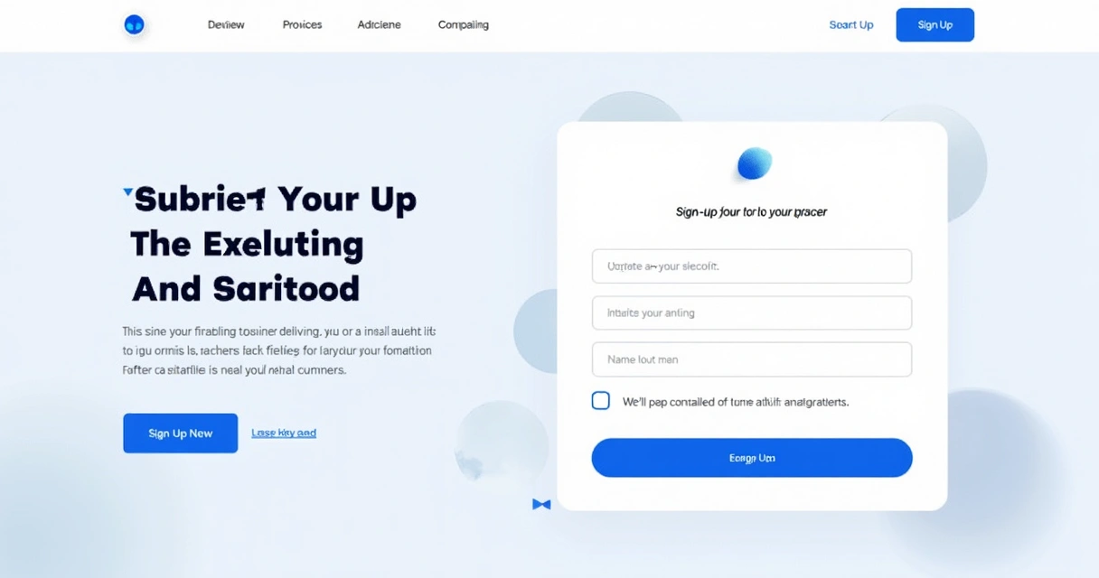 Layout simples de landing page com formulário de captura 