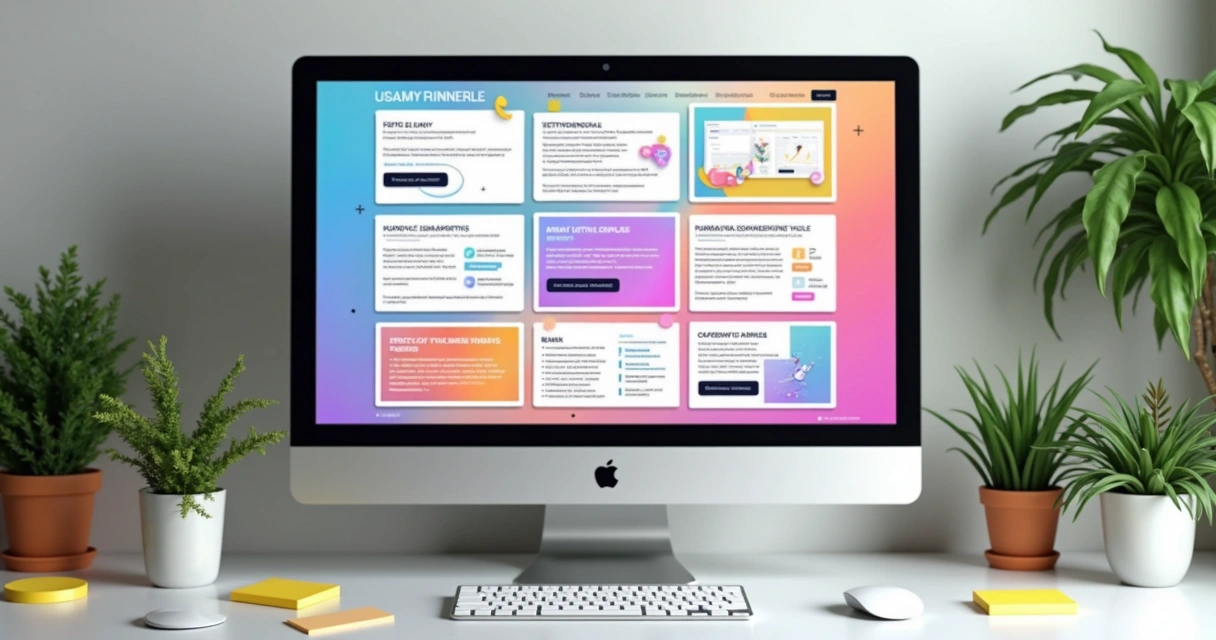 Exemplo de landing page digital colorida e clara 