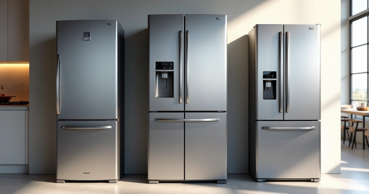 Geladeiras de diferentes marcas lado a lado 