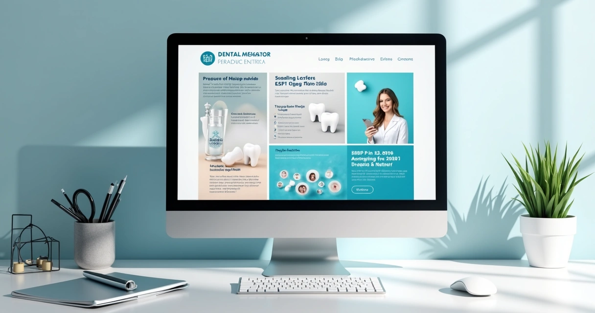 Exemplo de newsletter para clínica odontológica em layout profissional e colorido 