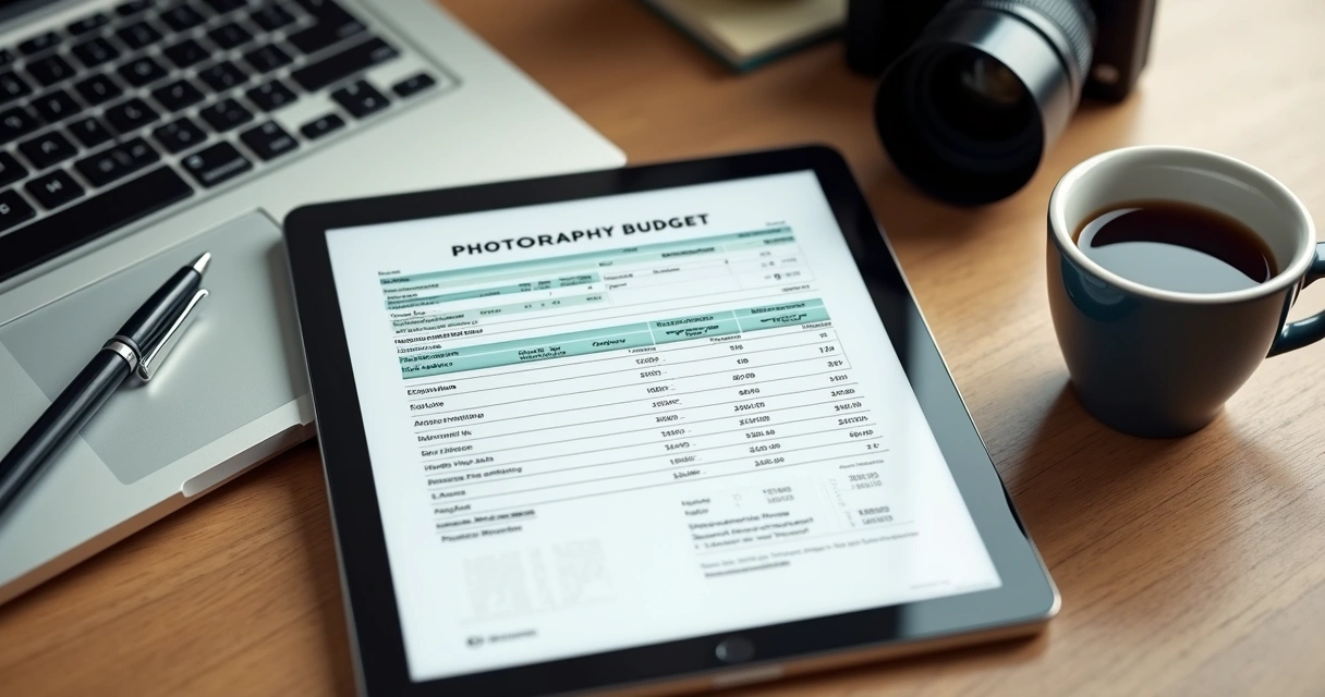 Modelo de orçamento fotográfico detalhado 