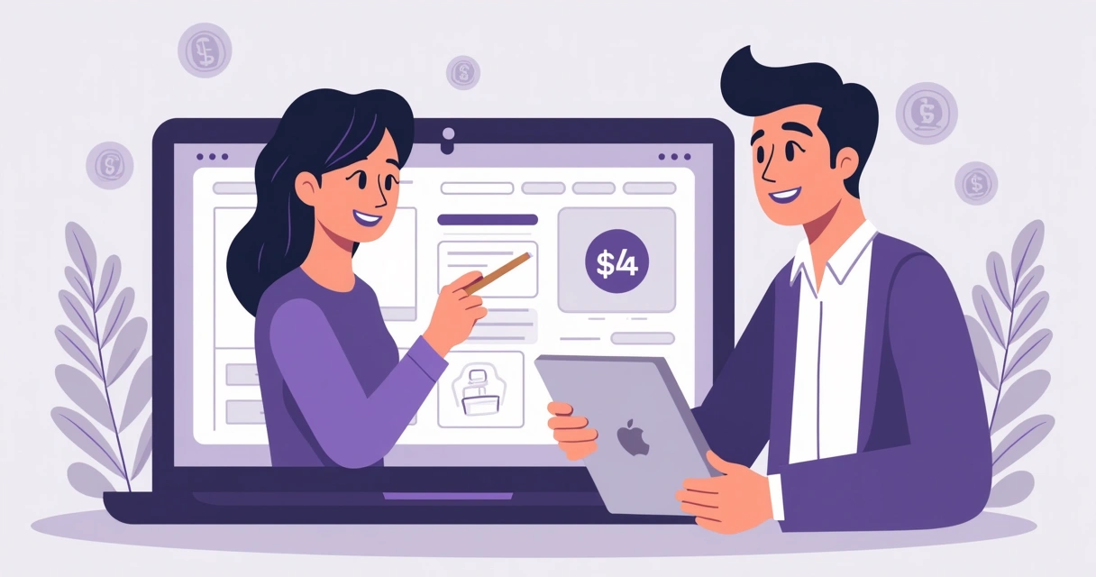 Exemplo de parceiro recebendo comissão com interface digital 
