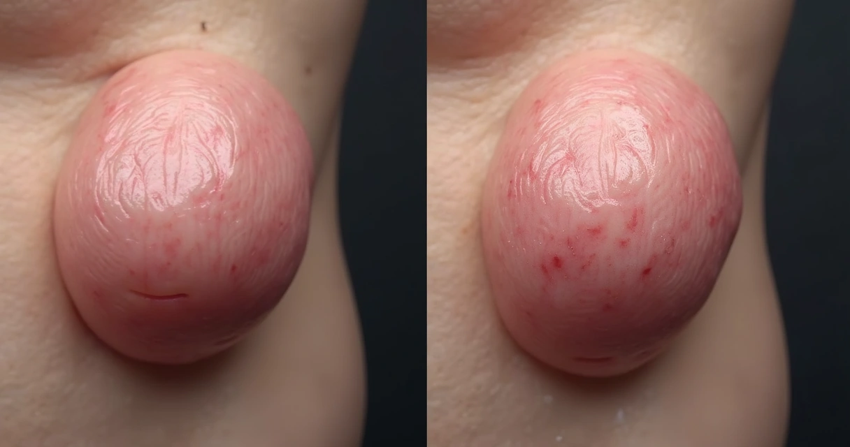 Comparação visual do antes e depois do preenchimento peniano com aumento de calibre moderado em contexto clínico 