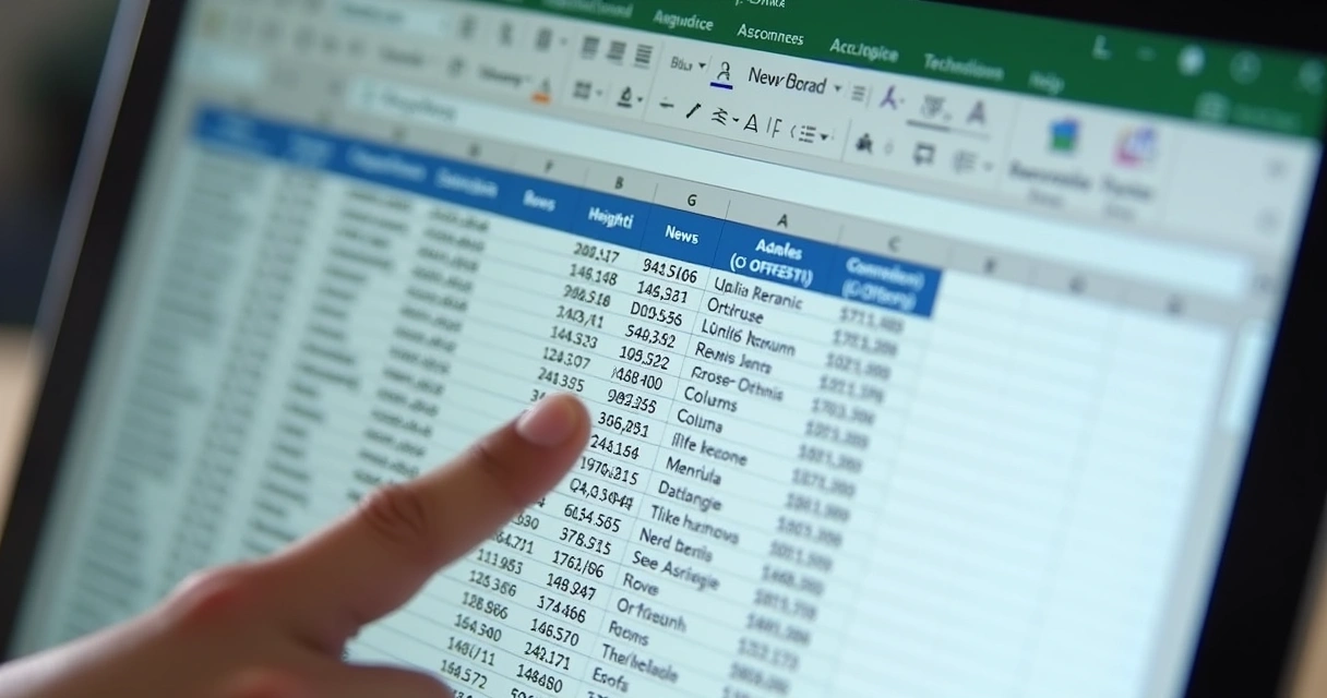 Fórmula DESLOC demonstrada em uma planilha do Excel real 