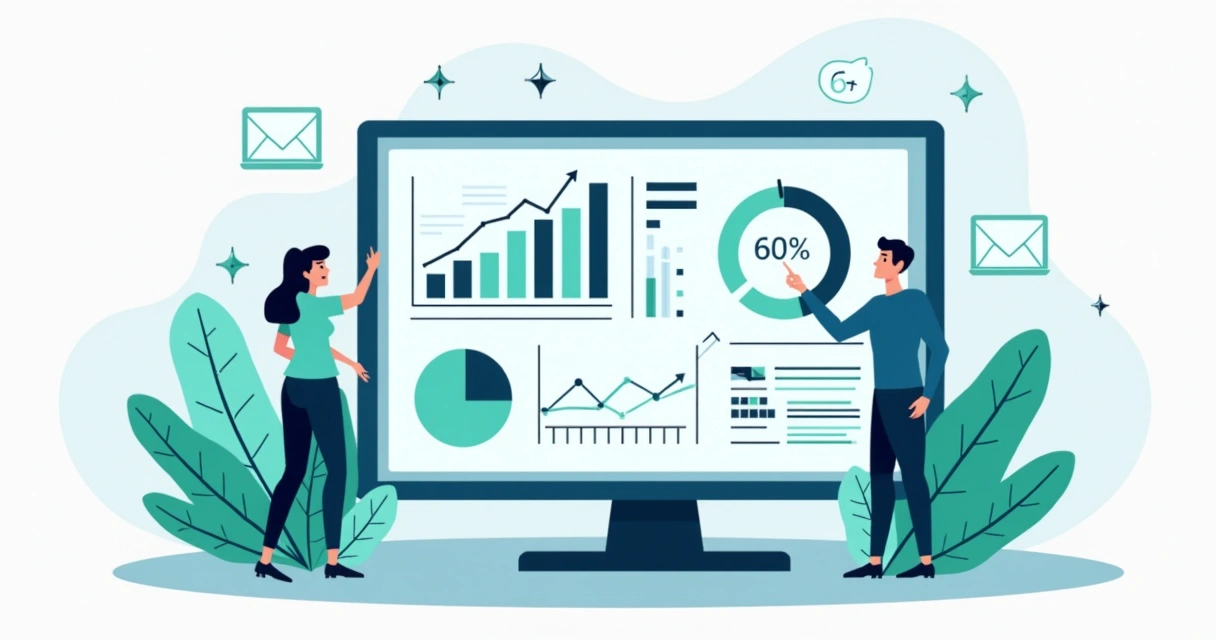 Relatório de resultados com gráficos em destaque 