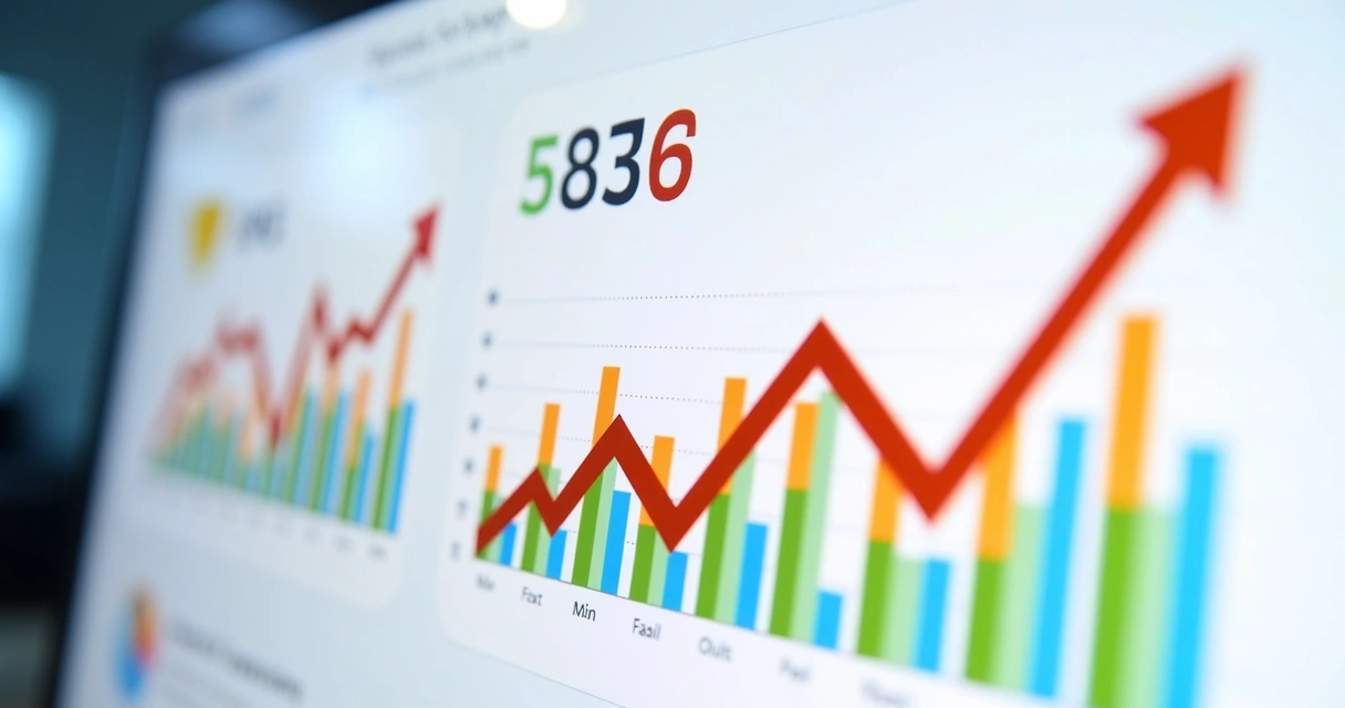 Destaque visual de gráficos e resultados de marketing digital positivos 