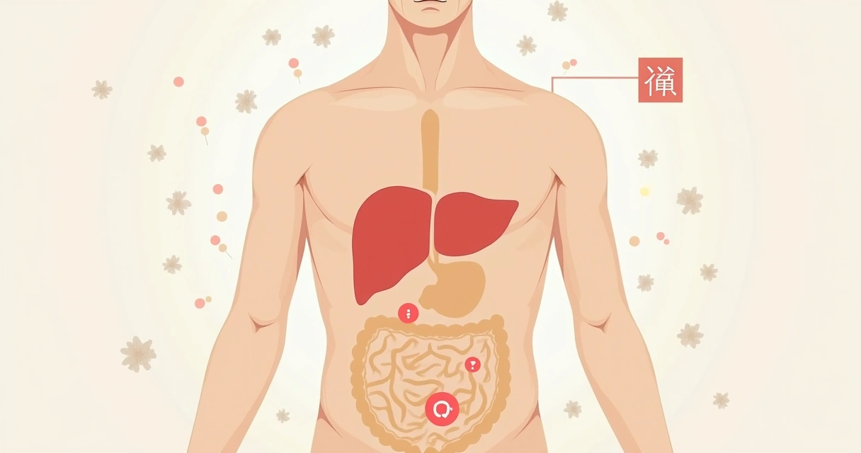 Representação visual dos pontos mais comuns de estagnação de Qi no corpo 
