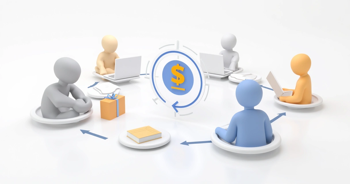 Diagrama ilustrando split de pagamentos em marketplace digital 