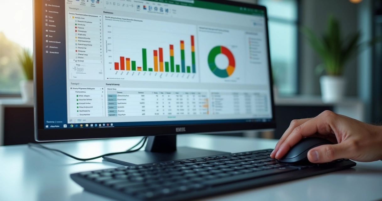 Dashboard de Excel com tabela dinâmica exibida 