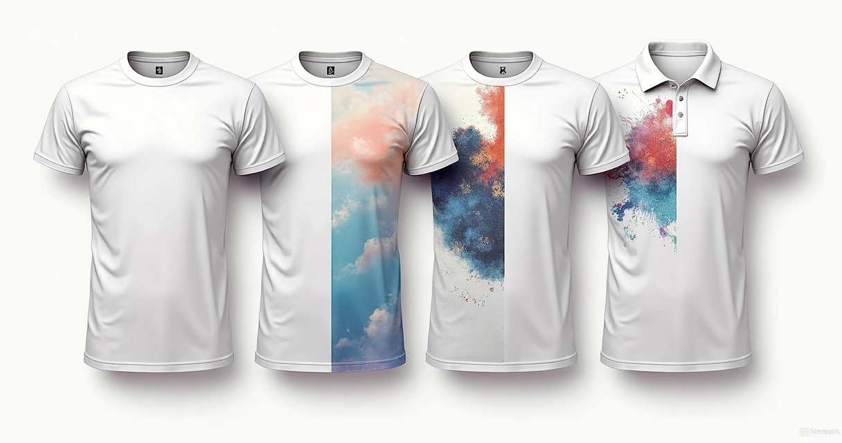 exemplos de tipos de estampa para camisetas lado a lado 