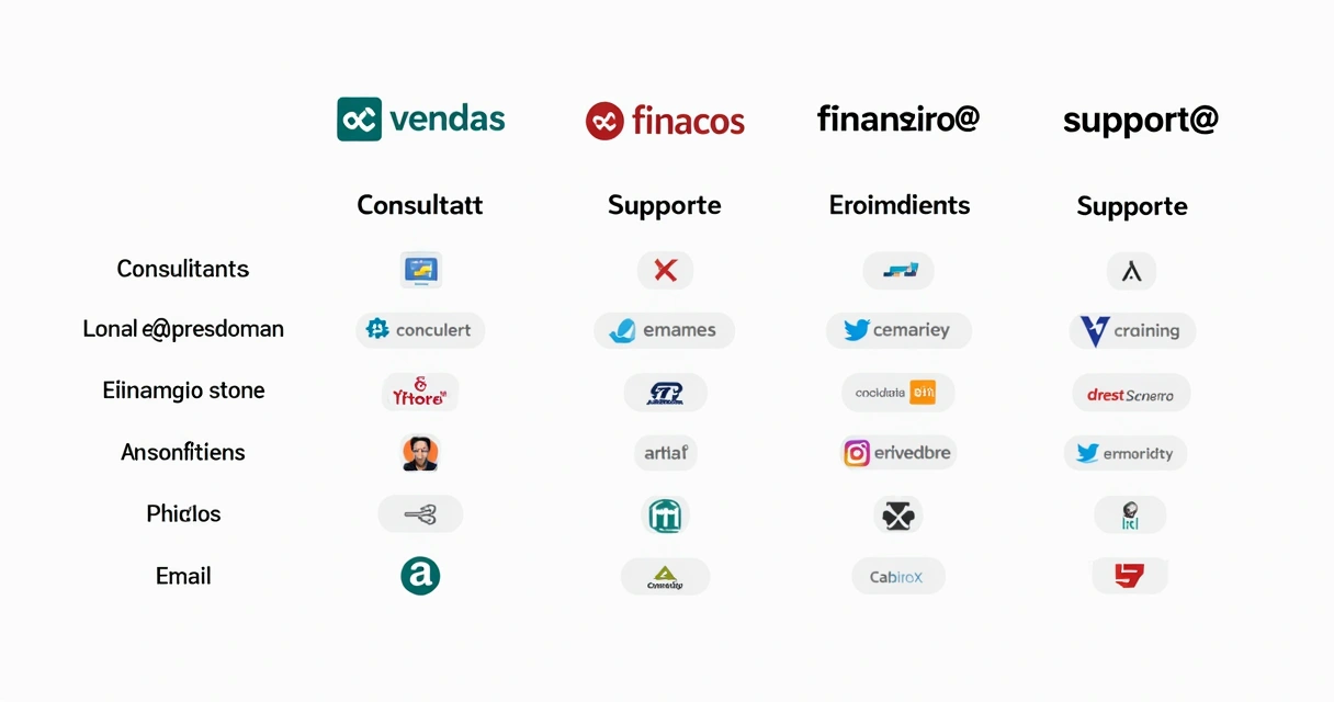 Lista de endereços de email corporativo para diferentes segmentos 