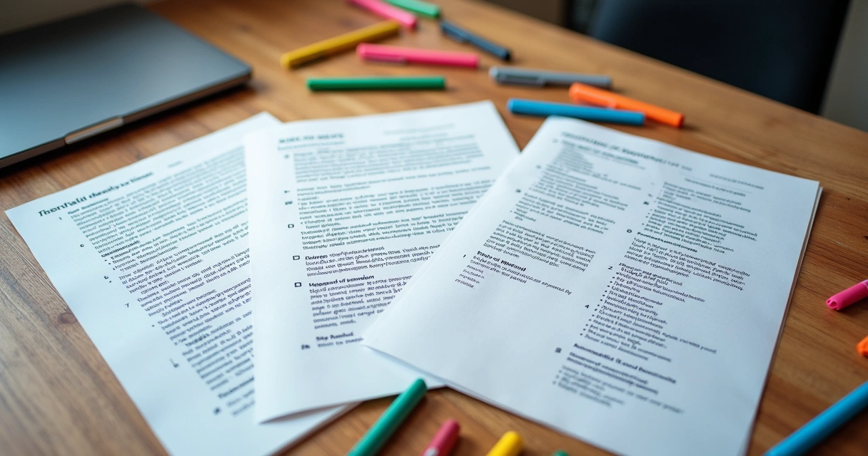 Páginas diferentes de formatos de roteiro em uma mesa 