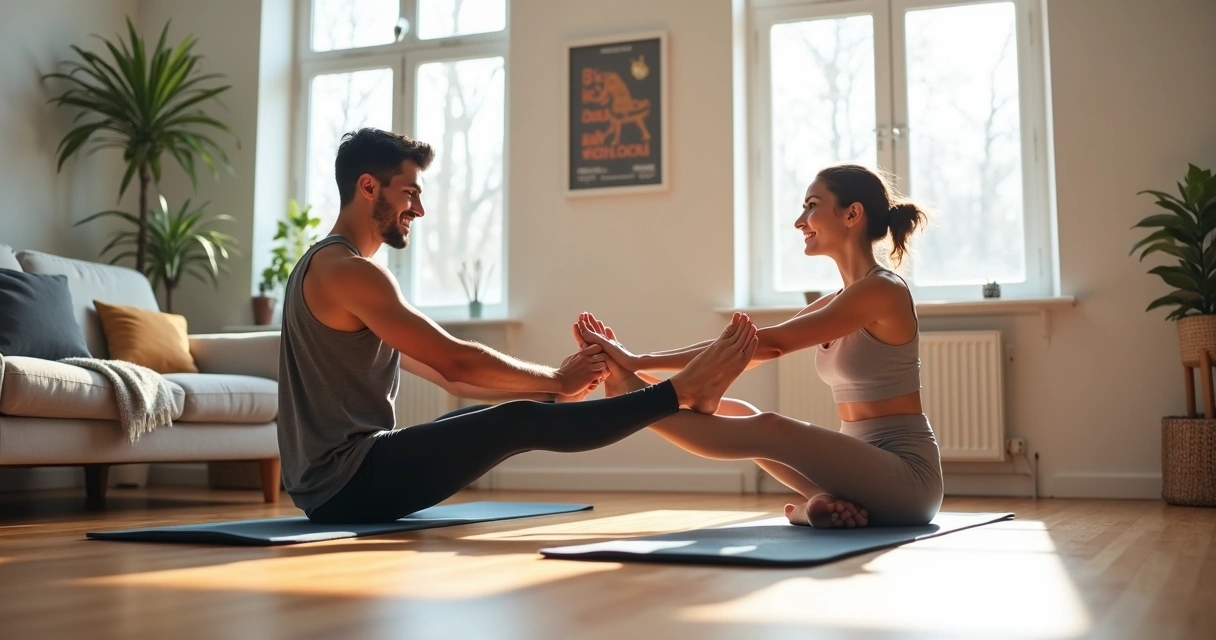 Casal fazendo exercícios para circulação peniana juntos