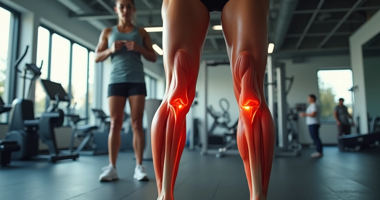 Exercício de elevação de panturrilha em academia com foco nas pernas 