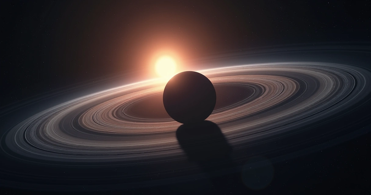 Exoplaneta moldando disco de detritos com anéis e lacunas 