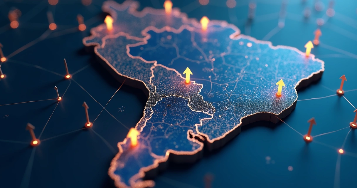 Mapa com pontos de expansão do canal de parceiros SaaS Brasil 