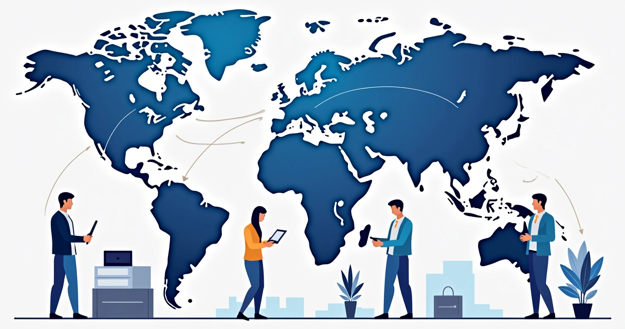 Mapa com vários empreendedores conectados por linhas representando rede de parceria 