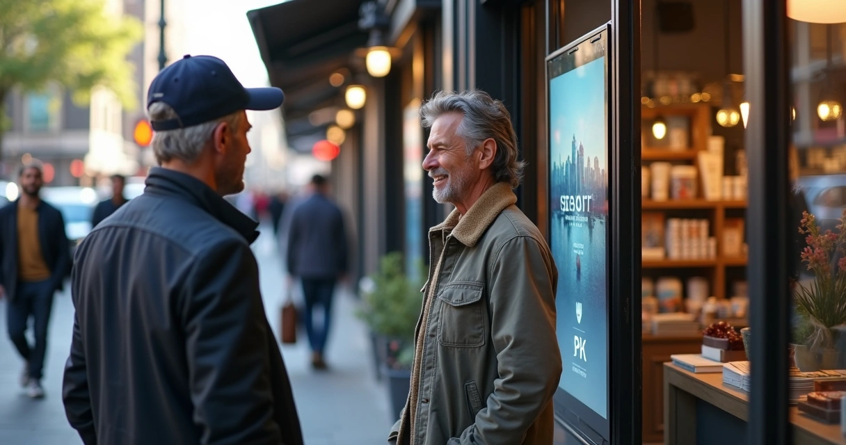 Expansão de franquia de exibição digital em área comercial 