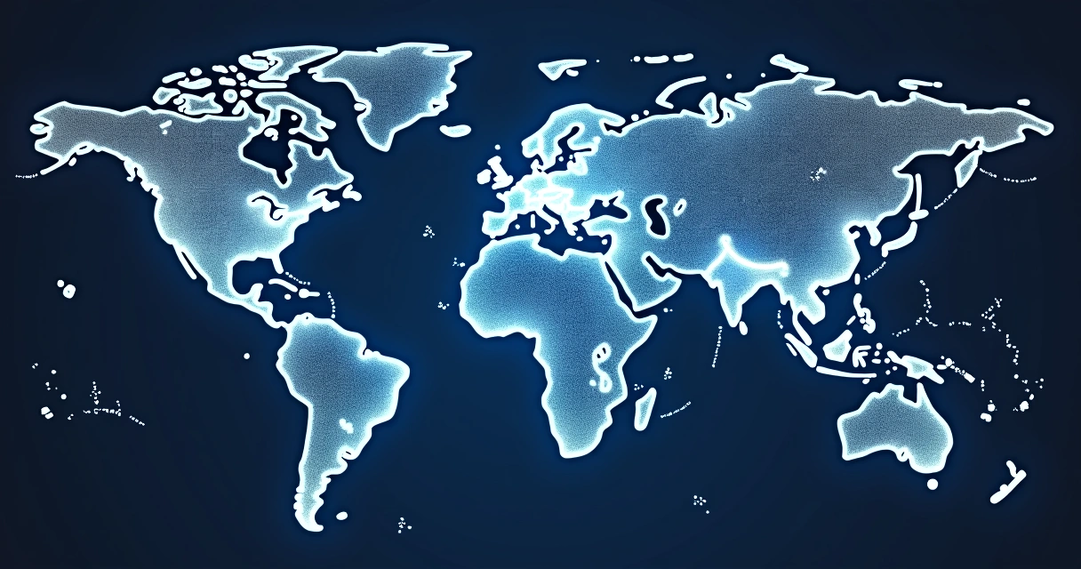Mapa mundial com linhas conectando diferentes cidades 