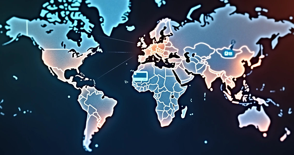 Mapa destacando Brasil, Europa e métodos de pagamento globais