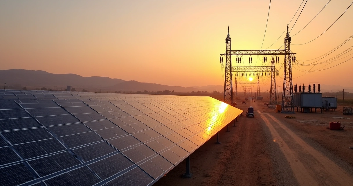 Usina solar com subestação aérea em expansão 