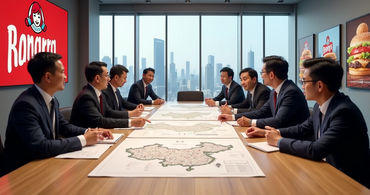 Equipe de executivos da Wendy’s e parceiro chinês planejando expansão na China 