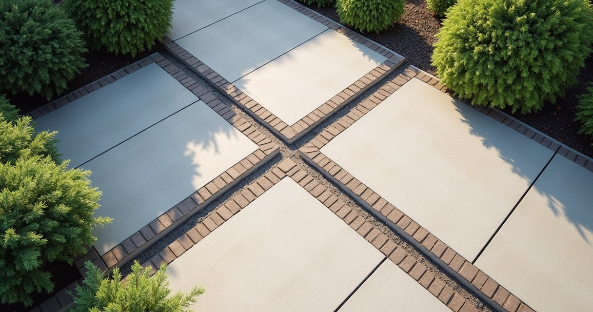 Different types of expansion and control joints in exterior patio