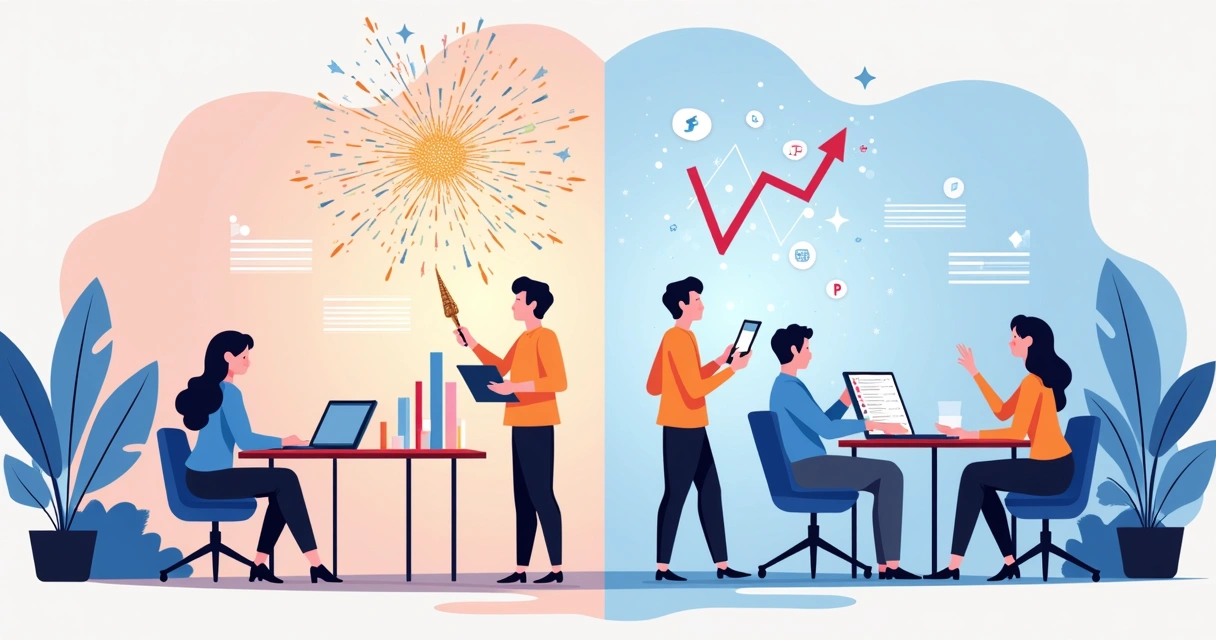 Comparação lado a lado entre expectativa e realidade em marketing eleitoral 