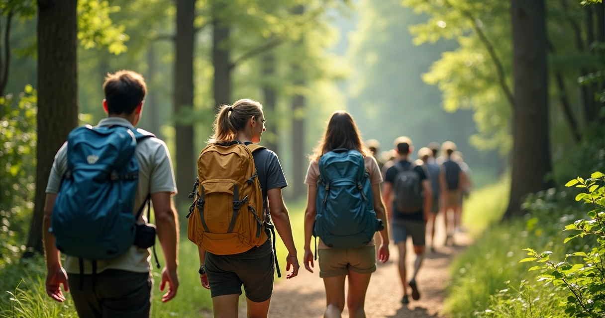 Grupo de turistas em aventura de expedição ao ar livre 