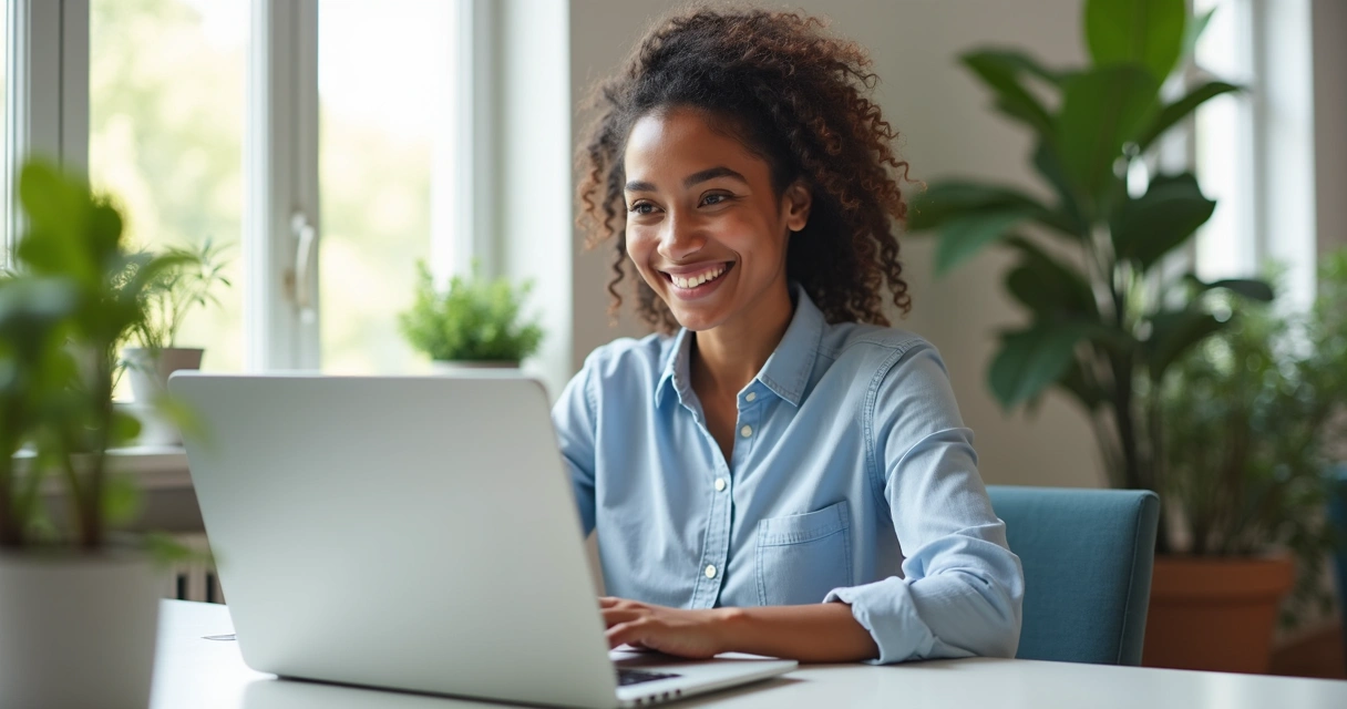 Aluno satisfeito acessando curso online livre 