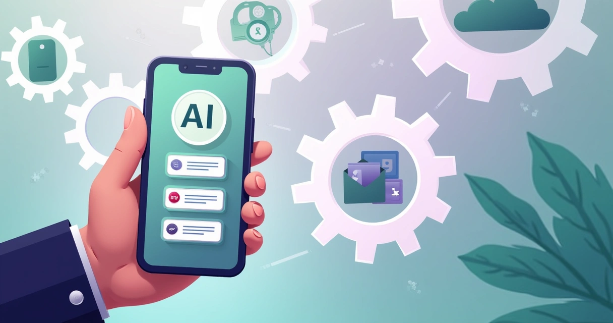 Cliente usando app financeiro com recursos de IA e navegação intuitiva